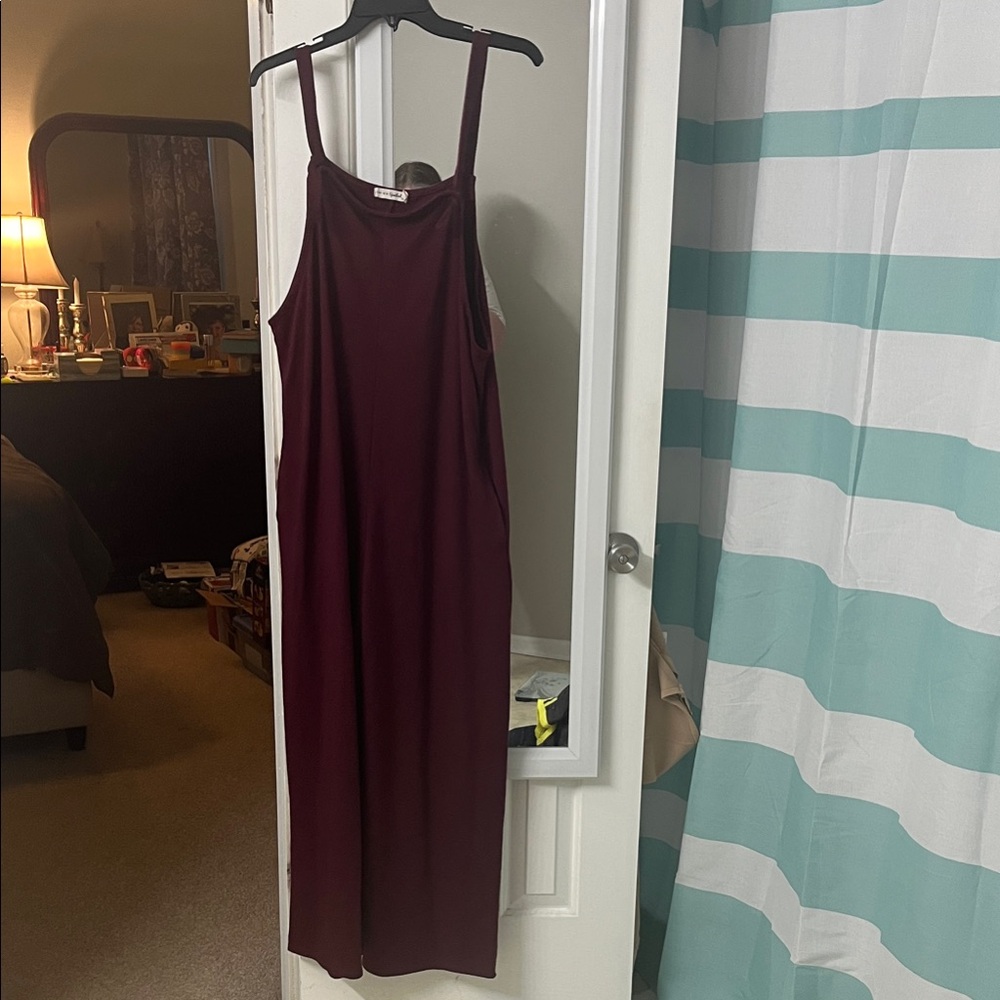 Burgundy jumpsuit